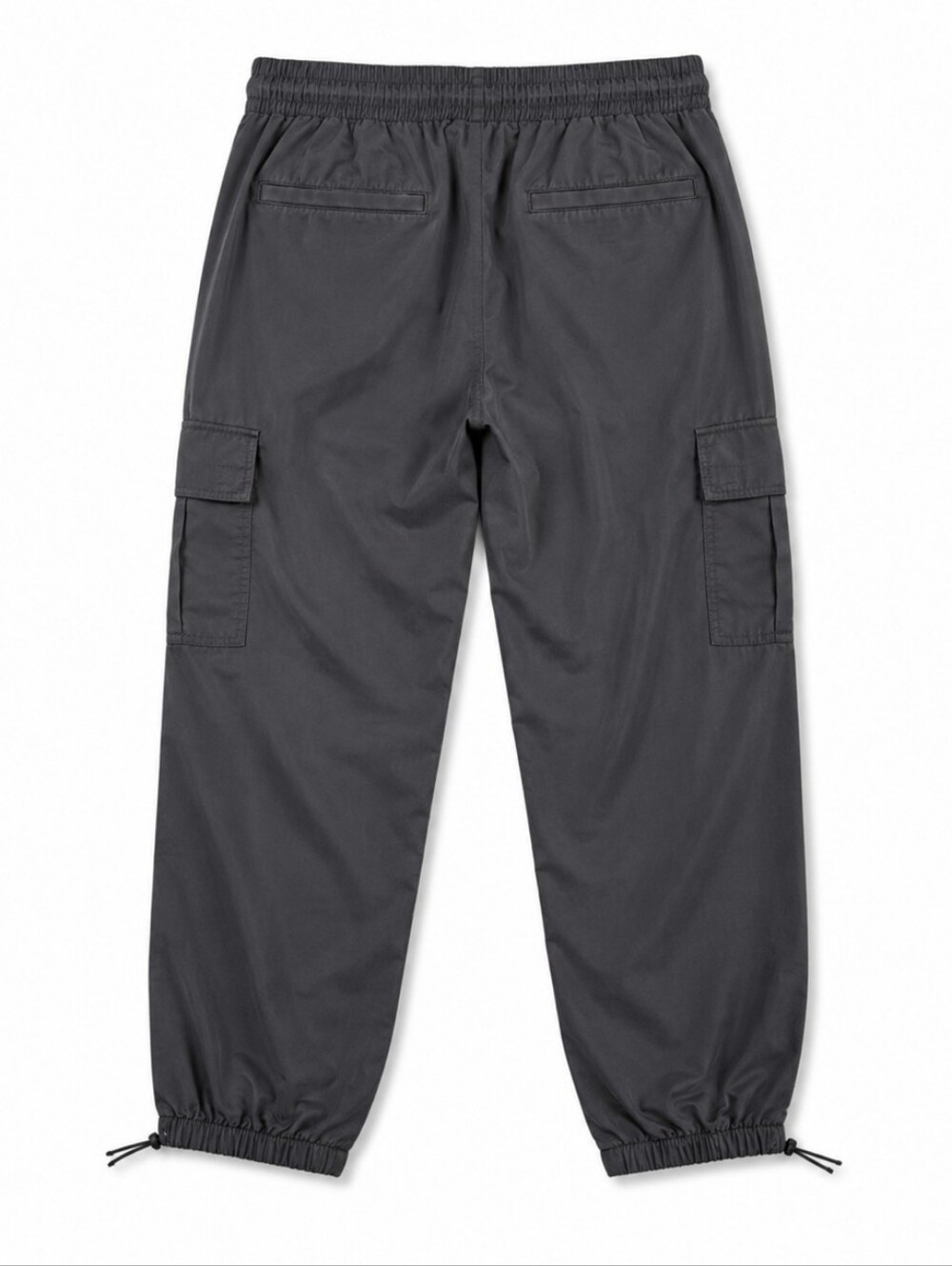 Charcoal Gray Cargo Jogger Pants Drawstring Utility Hiking Travel Outdoor L - Picture 3 of 15